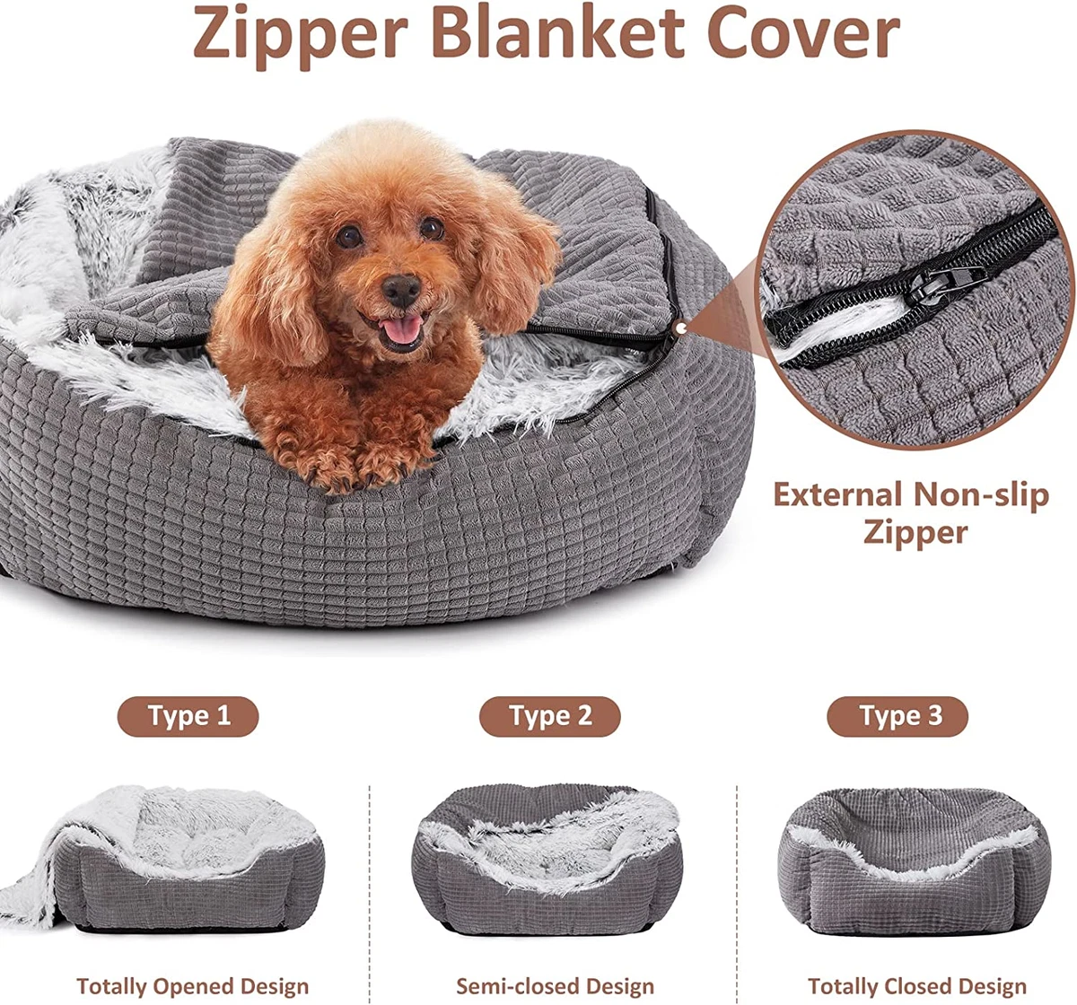 Large hooded top dog bed