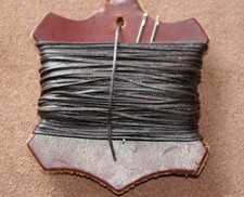 Strong Brown 1mm Thick Leather Sewing Hand Stitching Thread Waxed with 2 Needles