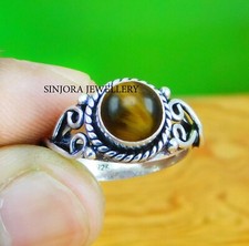 Tiger's Eye Gemstone 925 sterling silver handmade Gift Ring US size 5 to 10
