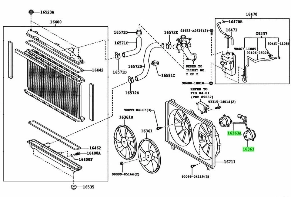 VENTILADOR DE REFRIGERACIÓN MOTOR TOYOTA GENUINO LEXUS LS460 GS OEM 16363-31010 Foto 2 de 4