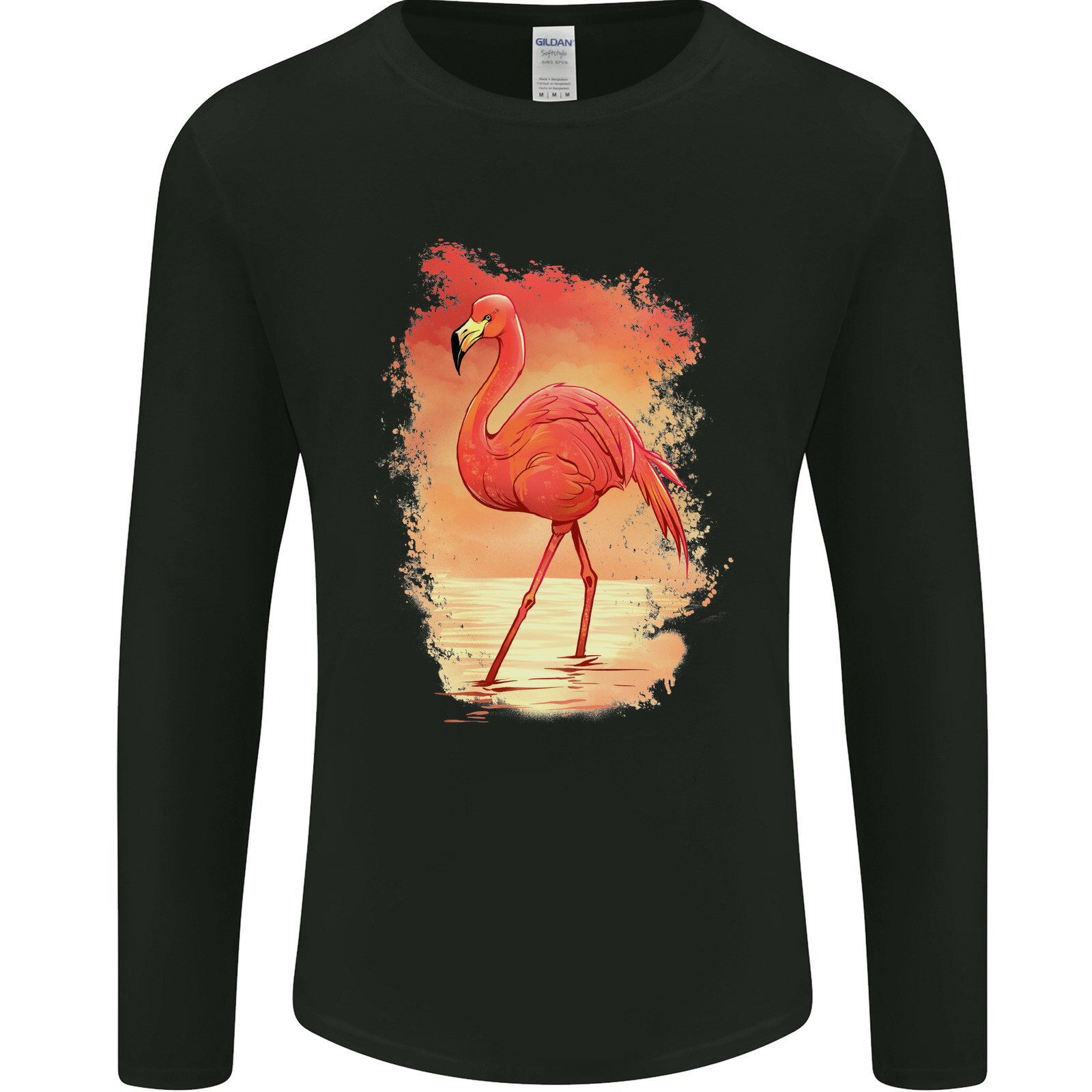 Flamenco Pintura Hombre Camiseta Manga Larga