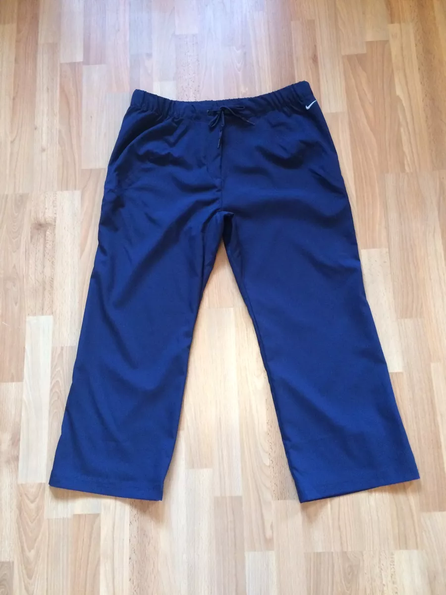 BNOWT Ladies Nike DRI FIT Navy Blue 3 4 Length Capri Trousers