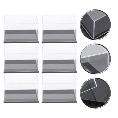 6 Pcs Gems Display Box Specimen Display Container Transparent Organiser Box