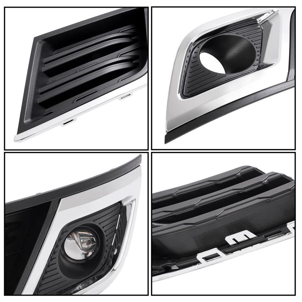 HECASA Pair Front Fog Lights w/ Bezel Trim For Chevrolet Traverse 13-17 20988620 - Image 3 of 4