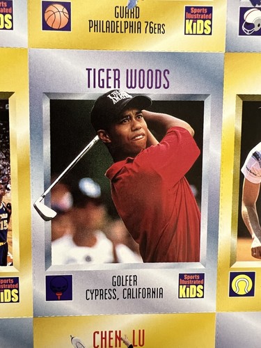 1996 SI For Kids Tiger Woods December #536 Rookie Sheet Full Magazine Uncut Rare - Picture 6 of 19