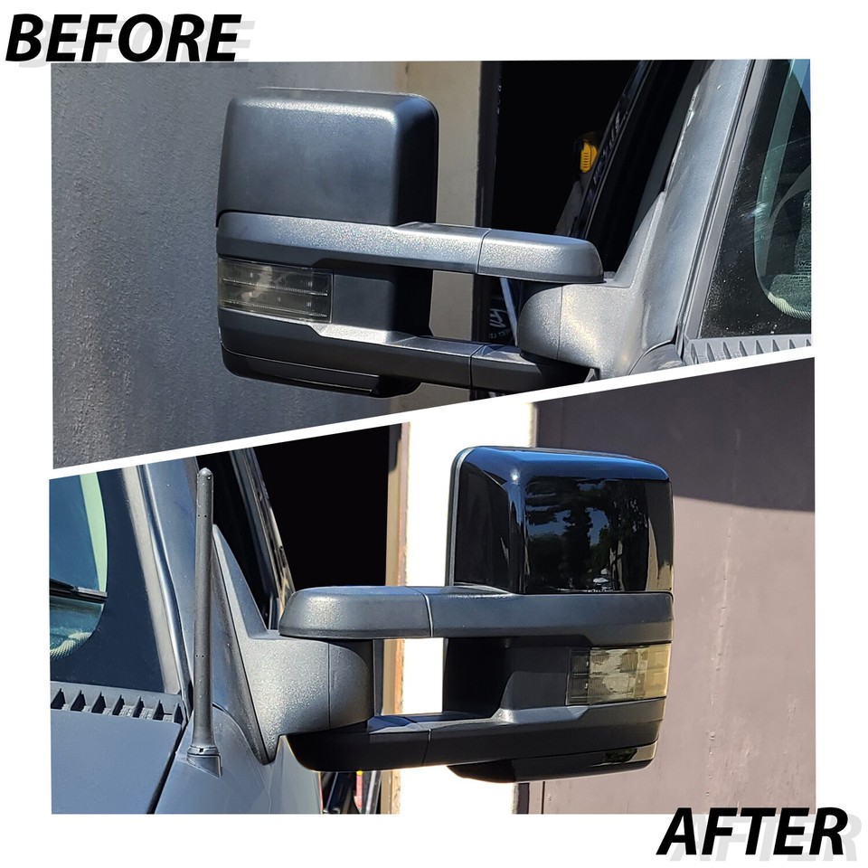 For 2014-2019 Chevy Silverado GMC Sierra Glossy Black Tow Mirror Cap