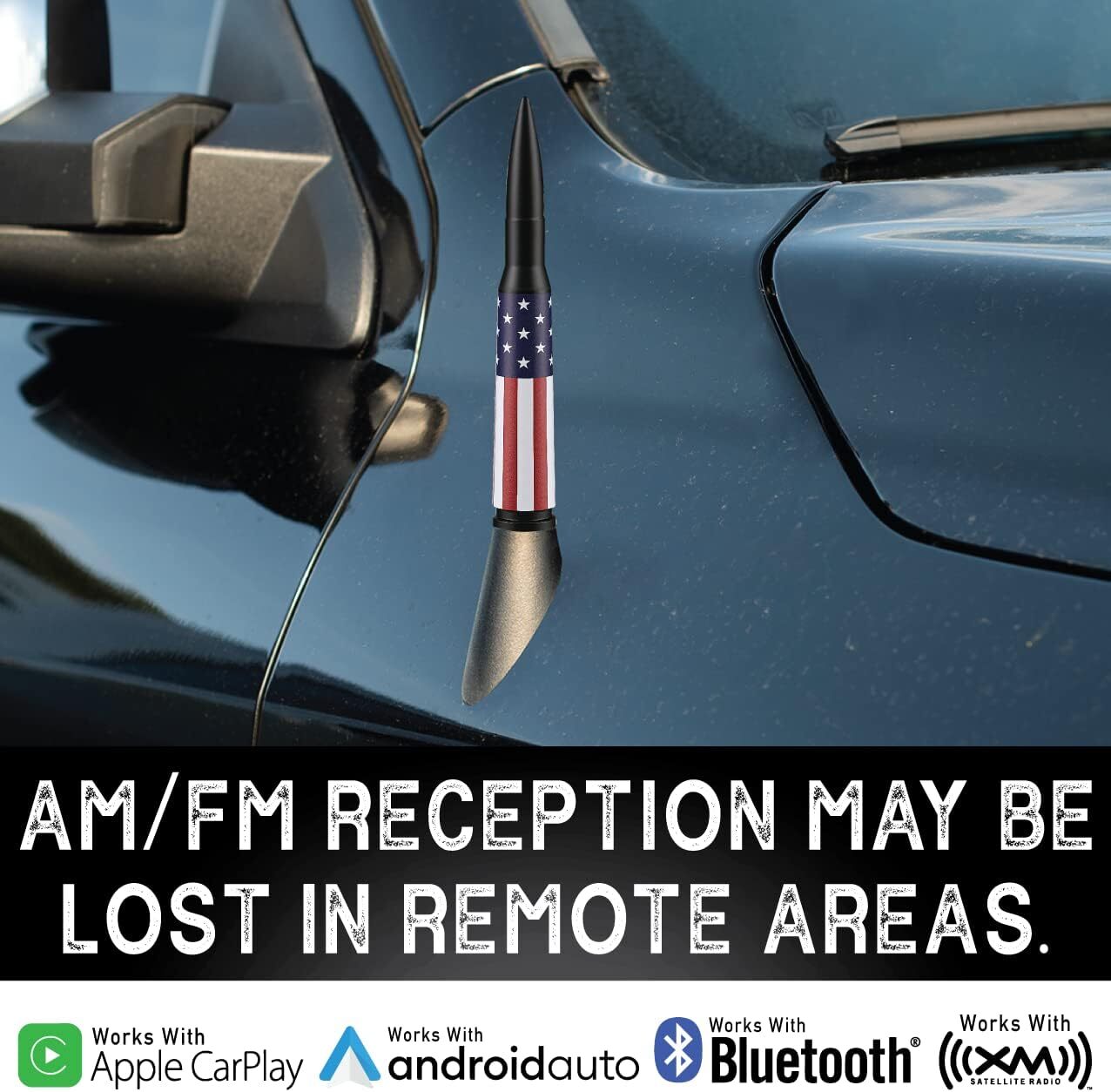 50 CAL BULLET ANTENNA FOR FORD, DODGE & RAM F150 F250 F350 ANTENNA