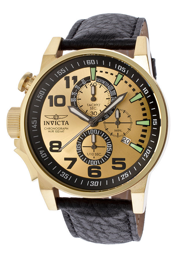 Invicta Gold Leather Watch Invicta Men main image 4