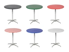 Kwik-Covers 30" (2.5 Feet) Round Fitted Plastic Table Covers - Bundle of 5