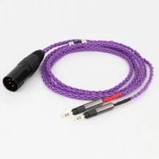 4pin XLR Male to Dual 2.5mm Jack 8Cores Headphone Upgrade Cable for ATH-R70x