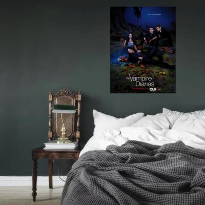 Damon Salvatore Poster sur toile style vintage des années 90 Décoration murale pour salon chambre à coucher 60 x 90 cm