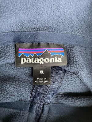 patagonia メンズ XL ネイビー ジャケット Mens PATAGONIA Navy Blue Synchilla Lightweight Fleece 1/4 zip