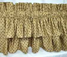 Valance made w Ralph Lauren Northern Cape Foulard Brown Cotton Fabric 94 x 20