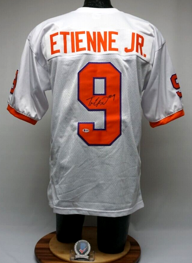 Travis Etienne Autographed Signed Clemson Tigers Jersey XL Football Beckett S30788 Jaguars 