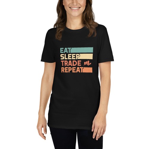Camiseta retro Eat Sleep Trade Repeat Trader Gift Tee - Imagen 3 de 12