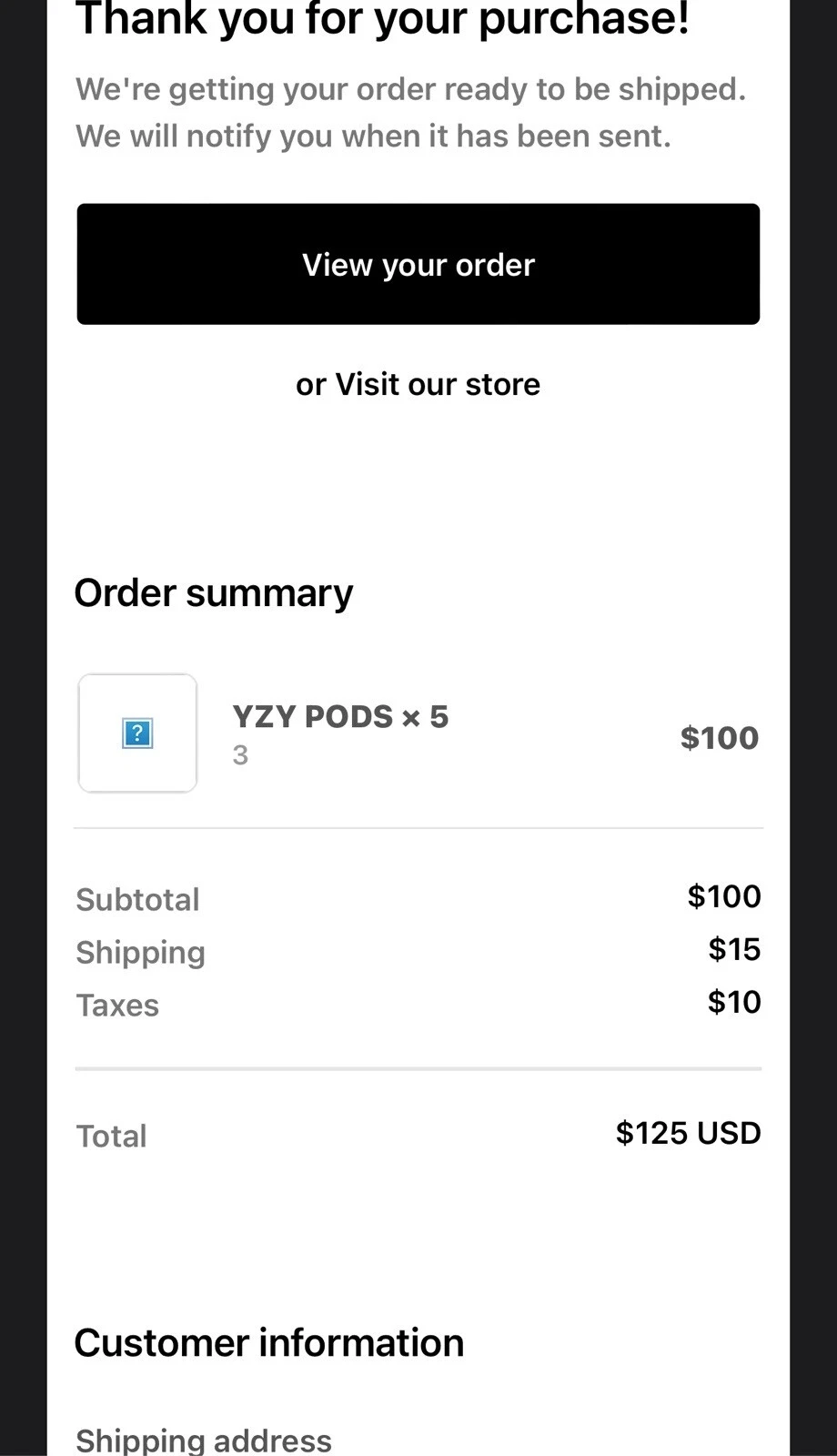 Taglia 3 Yeezy Pod nero YZYPODBLK