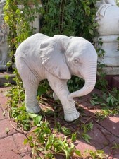 Steinfigur Elefant, Gartenfigur, Steinguss, 33 cm, Statue, Gartendekoration