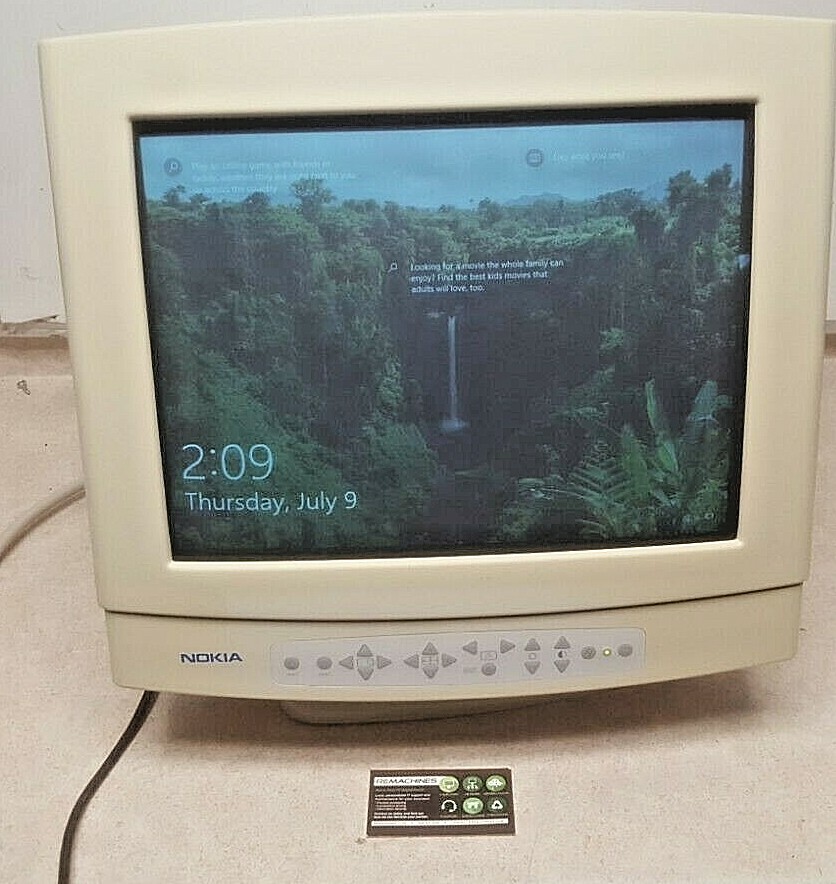 Vintage Nokia Display Products 17" Color CRT Monitor 447Z159H White VGA