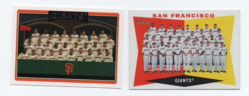 SAN FRANCISCO GIANTS TOPPS TEAM CARD LOT 2006 2009