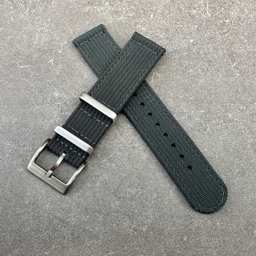 Two Piece NATO Watch Strap Quick Release Premium Ribbed Nylon 20mm 22mm - Picture 16 of 16