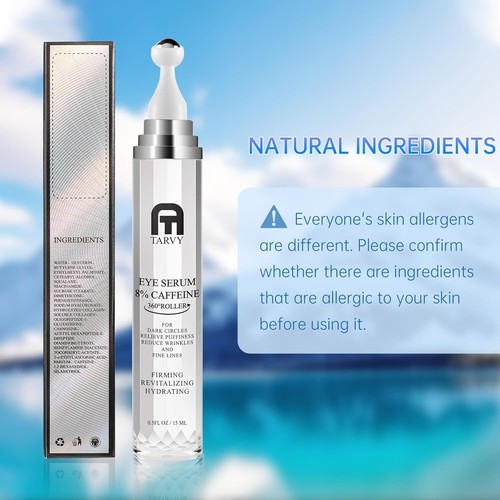 Eye Serum, Under Eye Cream For Dark Circles, 8% Caffeine Eye Serum For Women - Picture 6 of 9