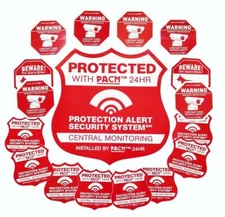 Security Sign Decal 9" with Security Sticker Alarm Camera Dog Mix See Store