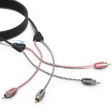 DS18 12ft 2 Channel RCA Cable - HQRCA-12FT Shielded Audio Signal Connector