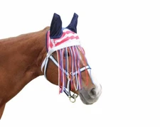 Derby Premium Reflective Mesh Horse Fly Bonnet with Fringe and Soft Mesh Ears
