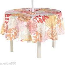 Kaylee WEIGHTED CORNERS Outdoor Fabric Umbrella Zipper Tablecloth Flowers NIP