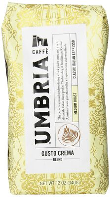 Caffe Umbria Fresh Seattle Whole Bean Roasted Coffee Gusto Crema Blend Medium...
