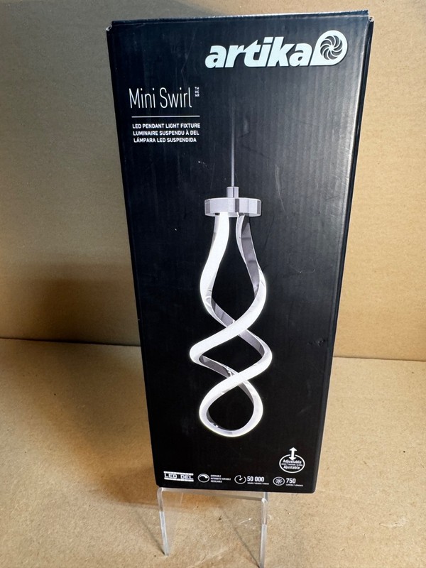 Artika Swirl 13W Chrome LED Pendant Light Fixture Brand New I ~ ndustrial Chic!