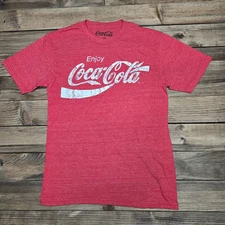 Coca-Cola Soft Unisex Coca-Cola Distressed Logo Graphic T-Shirt Size Small
