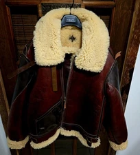 Heavy Duty ShearlingCustom Areo Leather B3 Shearling Bomber Coat/Jacket Sz. 48