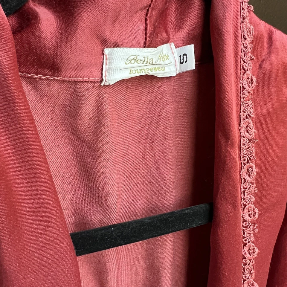 Bella Notte винтажный Loungewear длинный роскошный халат маленький вышитый вырез - Изображение 2 из 4