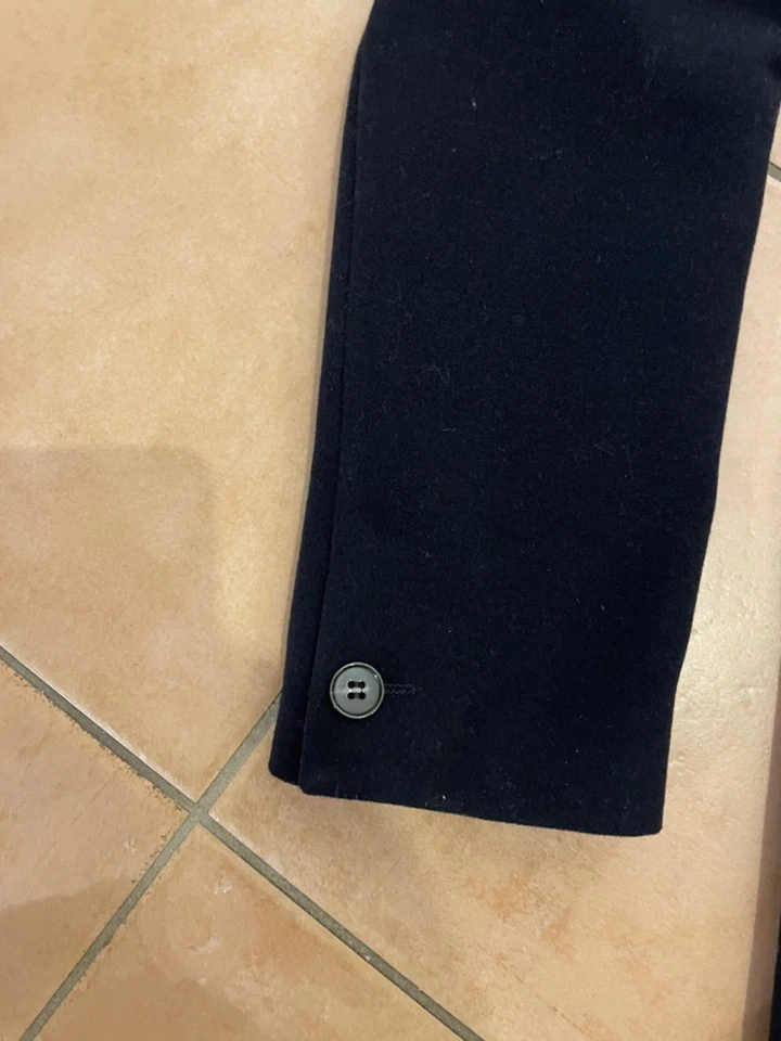 Klassischer taillierter Wintermantel, Knielang, Dunkelblau, Gr. 38 - Bild 2 von 4