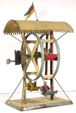ca1900 GUNTHERMANN HAND PAINTED TIN WIND UP FERRIS WHEEL COMPLETE & ORIGINAL