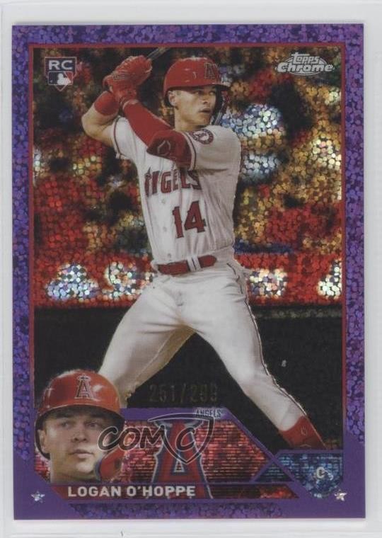 2023 Topps Chrome Purple Speckle Refractor 251/299 Logan O'Hoppe #188 5n0