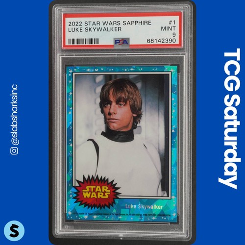 2022 TOPPS CHROME SAPPHIRE STAR WARS #1 LUKE SKYWALKER PSA 9