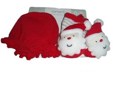 Carter's Baby Santa Scratch Mittens  Socks Set Santa Rattles Size - 0-3 Months