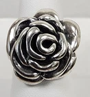 Vintage ATI - Athra Trading Inc. Sterling Silver Puffy Rose Flower Ring Size: 8