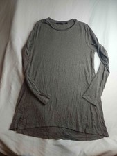 H By Halston Tunic Top Womens Size Small Gray Long Sleeve Casual Minimalist 