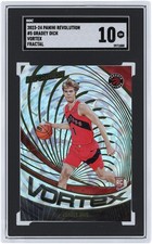 Gradey Dick Raptors 2022-23 Panini Revolution Fractal #5 SGC 10 Rookie Card