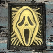 Vintage Funworld Ghostface Scream 3D Wall Plaque   Halloween Glow Decor 14.5x18  
