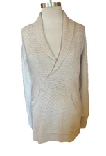 Angora Blend Shawl Neck Fisherman Sweater Sz Small/Runs Large Cozy Relaxed Soft