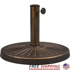 Heavy Duty Patio Umbrella Base Stand 1.5in 1.9in Poles Durable Resin Iron New