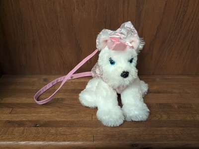 Poochie & Co. White Puppy Dog Purse Pink & Silver Kids Girls Shoulder Bag Toy