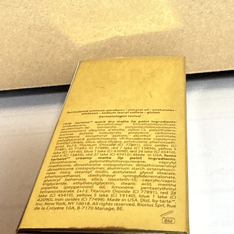 tarte Tarteist LIP PAINT (2 lip paint ) ROSE & FOMO, 0.034 FL OZ NIB - Image 3 of 4
