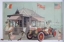 Denis-Paul NOYER Original Lithograph Signed Numbered La Buvette 1985 Seaside