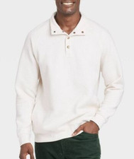 Goodfellow  Co. Men's Ivory Diamond Pullover Sweatshirt Size Large