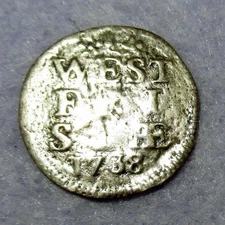 Certificate Authenticity 1738 Dutch Colonial New York Silver Half Dime West Fris